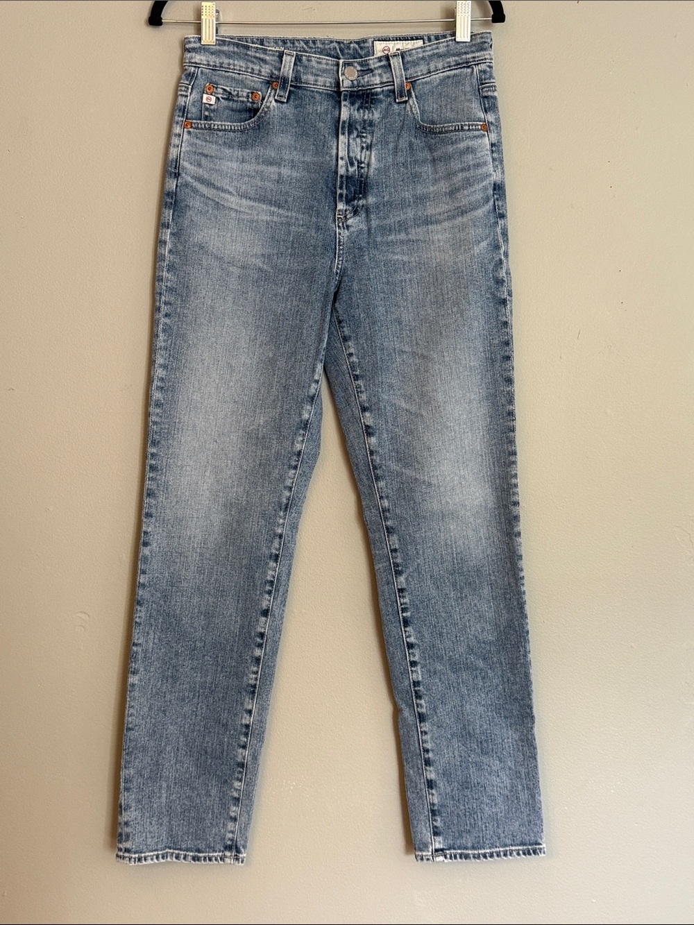 Ag Adriano Goldschmmied Alexxis High Rise Vintage Slim Blue Straight Jeans